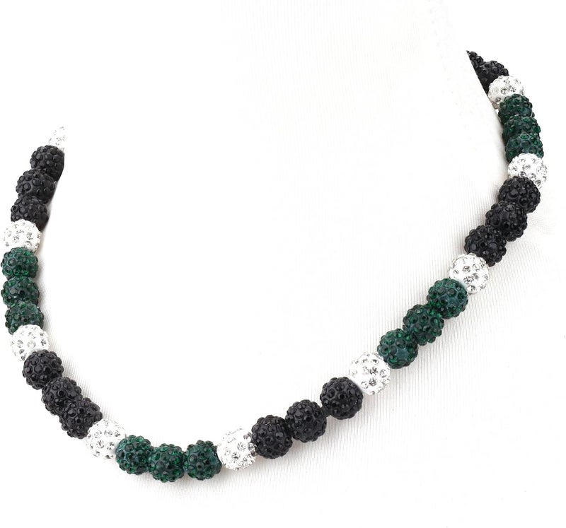 Krfy Baseball Necklaces for Boys, Bling Rhinestone Beaded Necklaces for Women Men, Diamond Baseball Drip Necklace Ice Bead Necklaces Inspired Sports Jewelry, 17.7 Inches, Age：Over 8 Years Old - Image 1